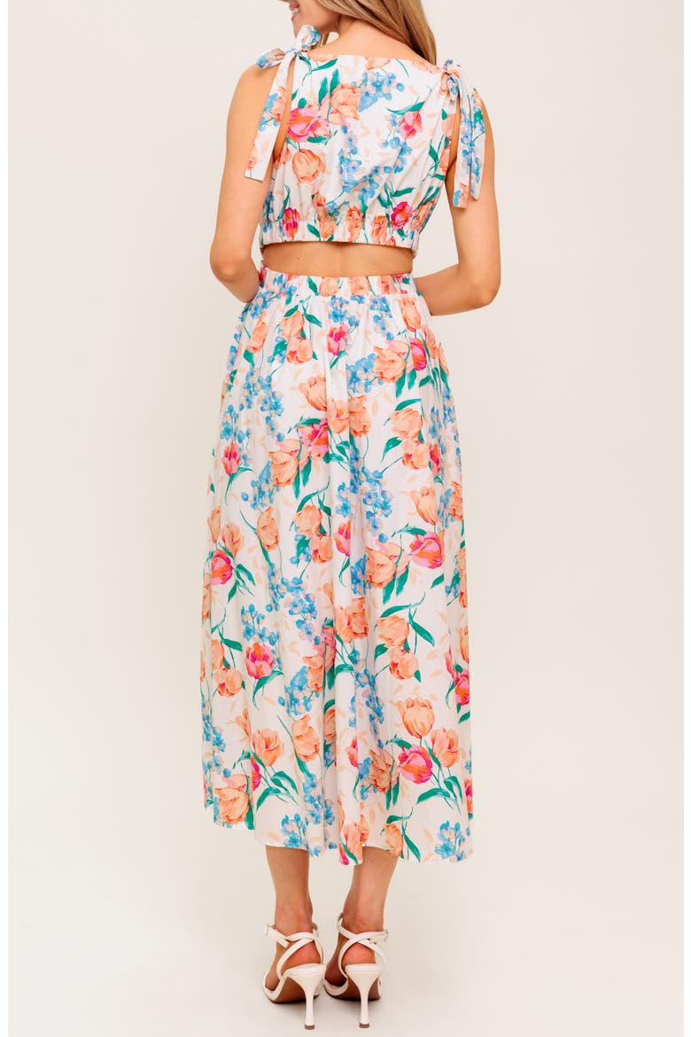 Tie Strap Fit & Flare Midi Dress, Alternate, color, IVORY