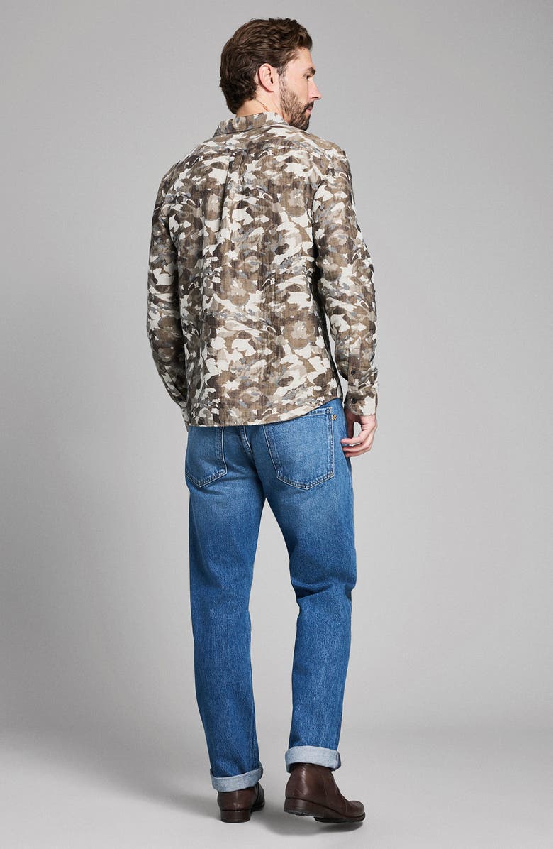 Billy Reid Camellia Jacquard Cedar Button-Up Shirt, Alternate, color, Green Multi