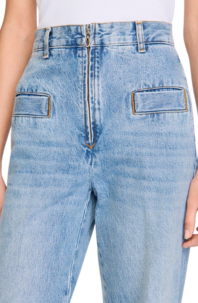 SANDRO Wide-leg jeans, Alternate, color, Blue Jean