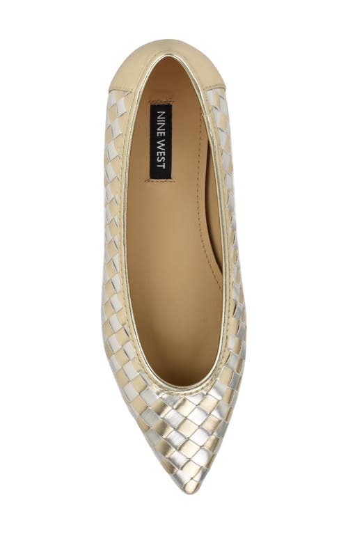 Nine West Largo Pointed Toe Flat In Silver/gold