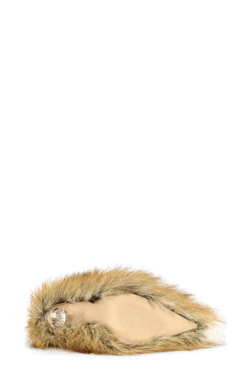 Azalea Wang Jameeck Faux Fur Stiletto Pump In Brown