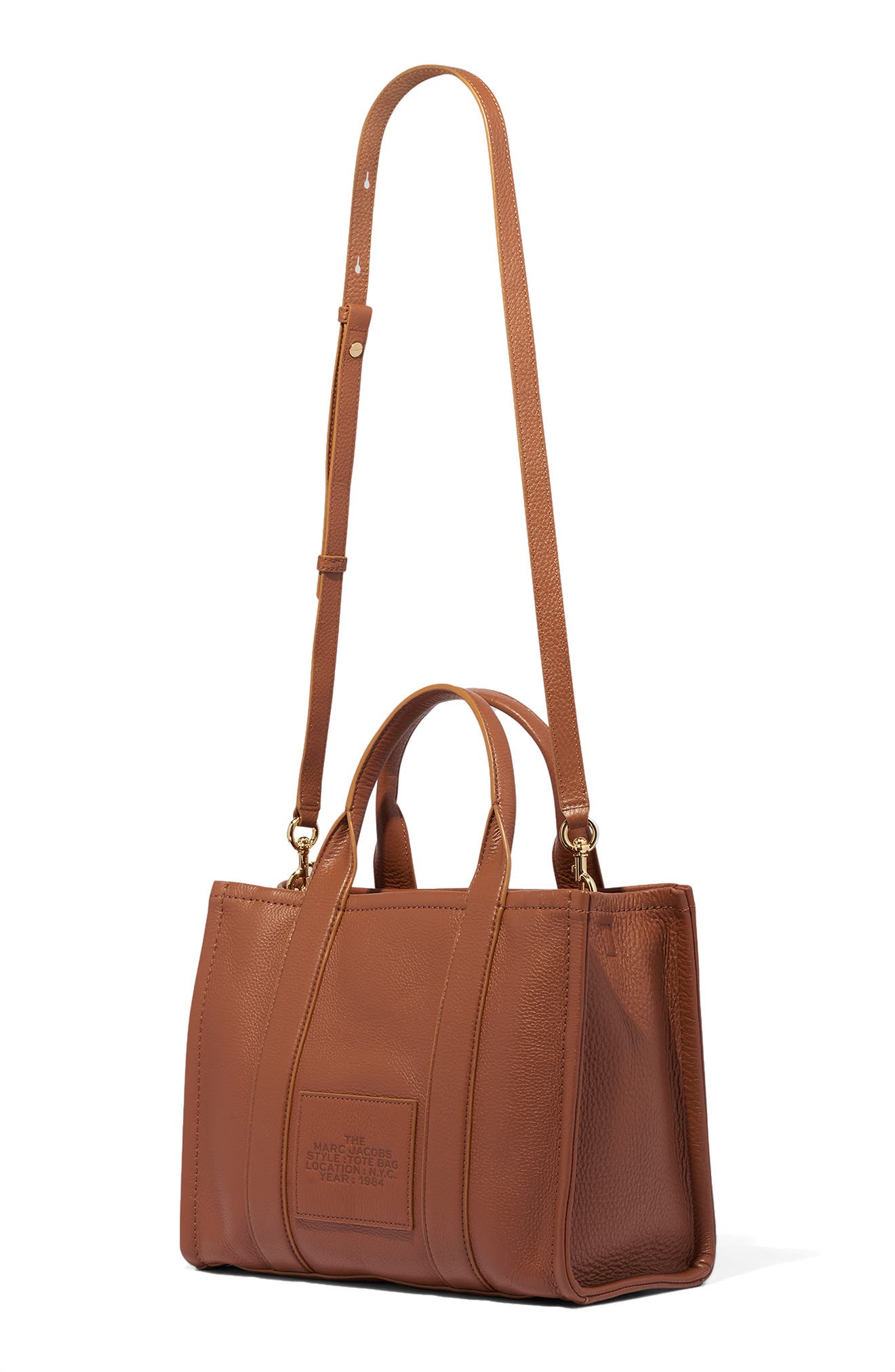 The Leather Medium Tote Bag, Alternate, color, ARGAN OIL