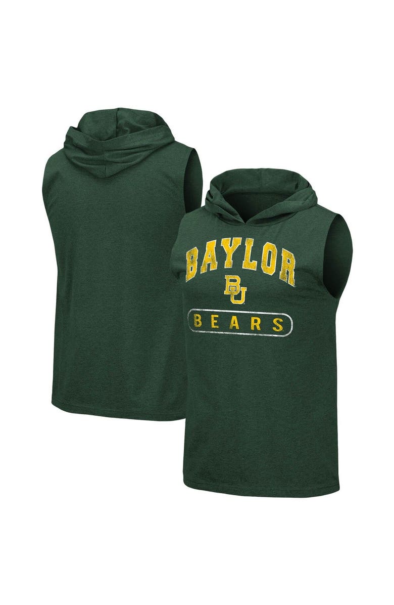 COLOSSEUM Men's Colosseum Heathered Green Baylor Bears Varsity Hoodie Tank Top, Main, color, 