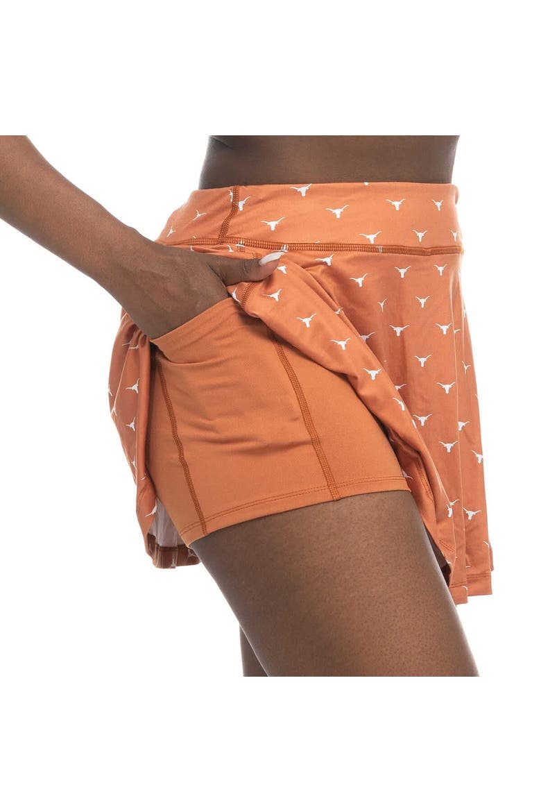 Women's ZooZatz Texas Orange Texas Longhorns Allover Print Flowy Skort, Alternate, color, Burnt Orange