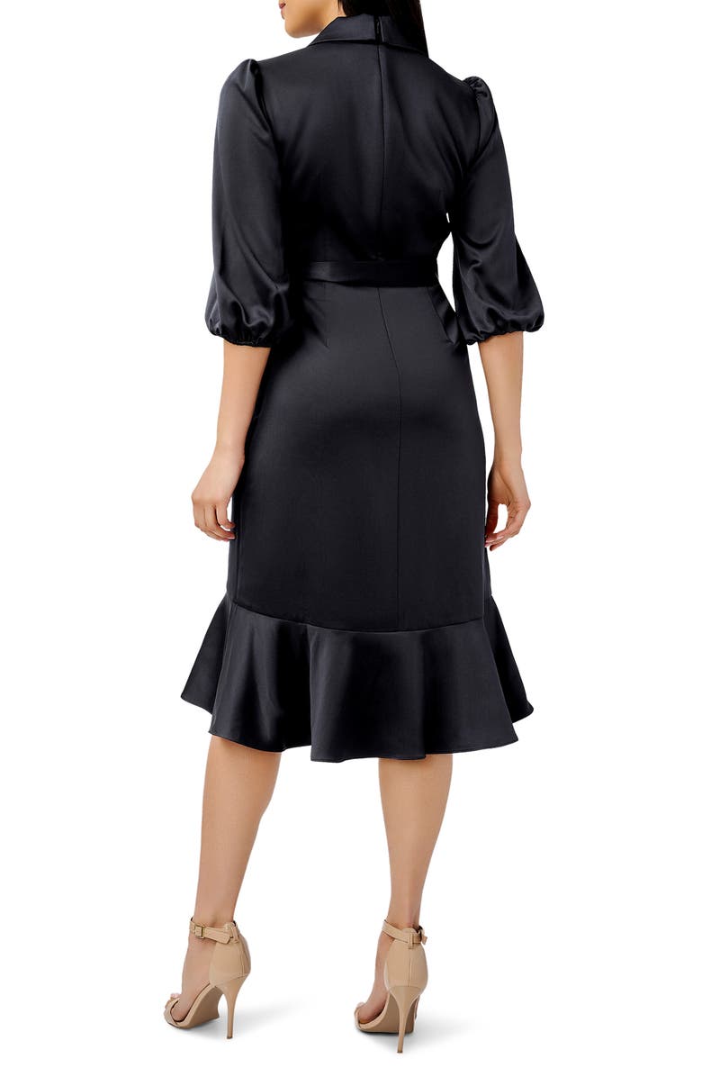 Adrianna Papell Faux Wrap Crepe Satin Dress, Alternate, color, 