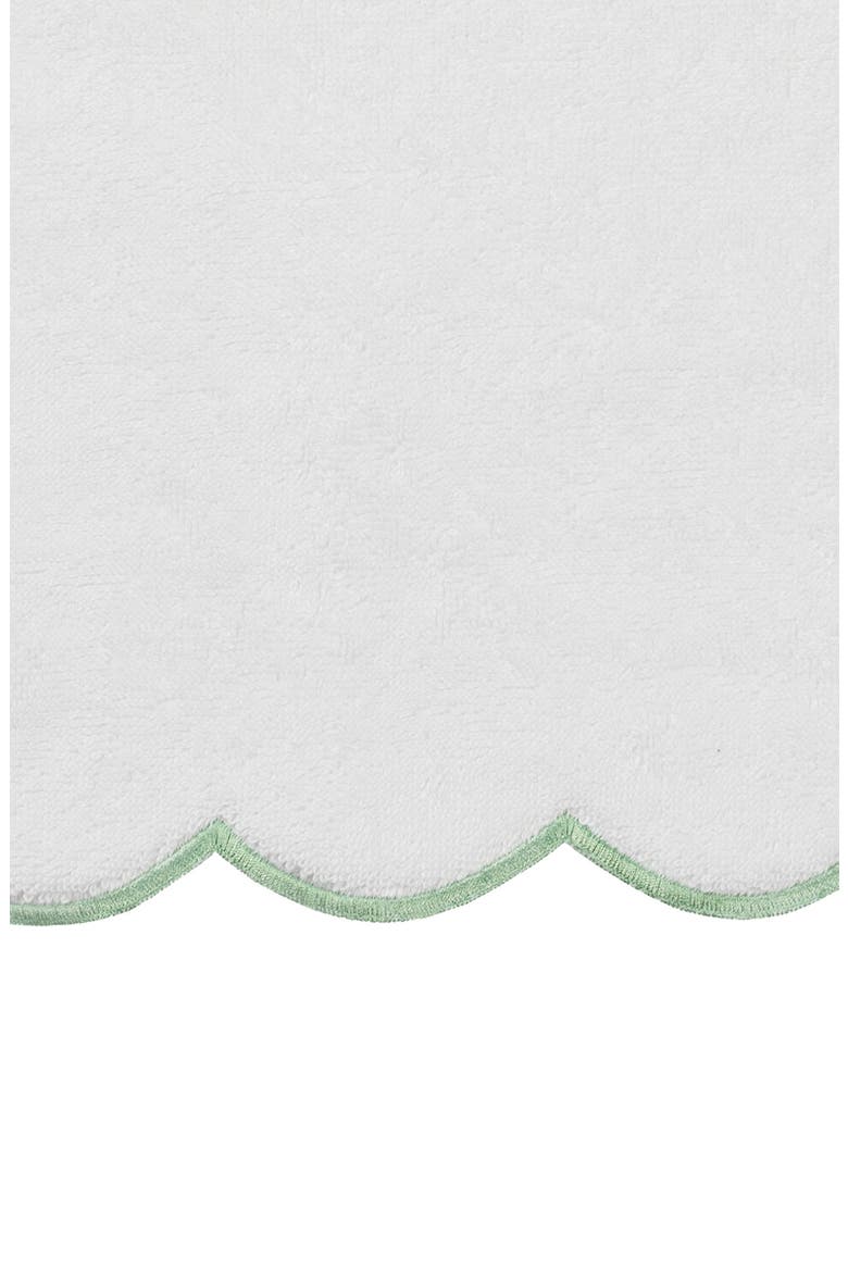 Adornia Scallop Bath Towel, Alternate, color, WHITE/ GREEN