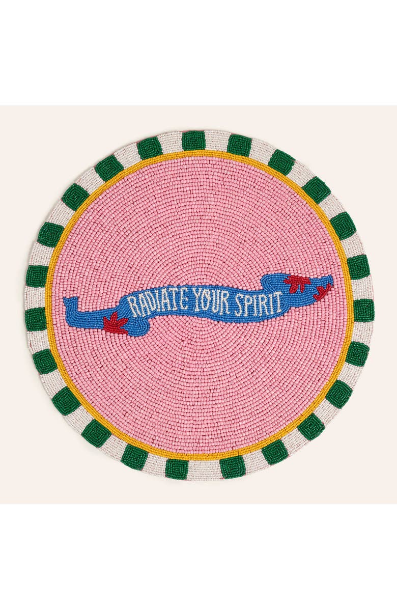 Zsa Zsa Zsu Dadri Beadded Placemat Spirit 14 In, Main, color, Pink
