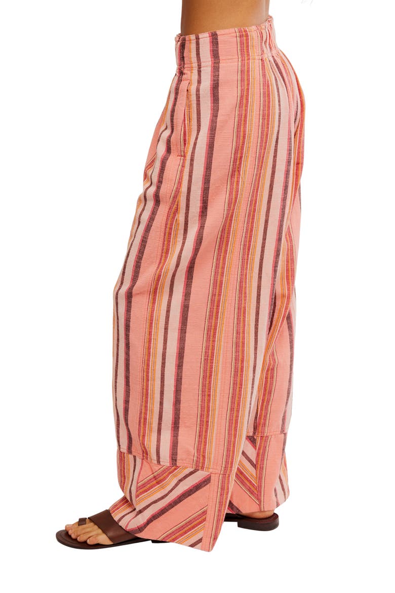 Days End Stripe Wide Leg Linen Pants, Alternate, color, SOFT CORAL COMBO