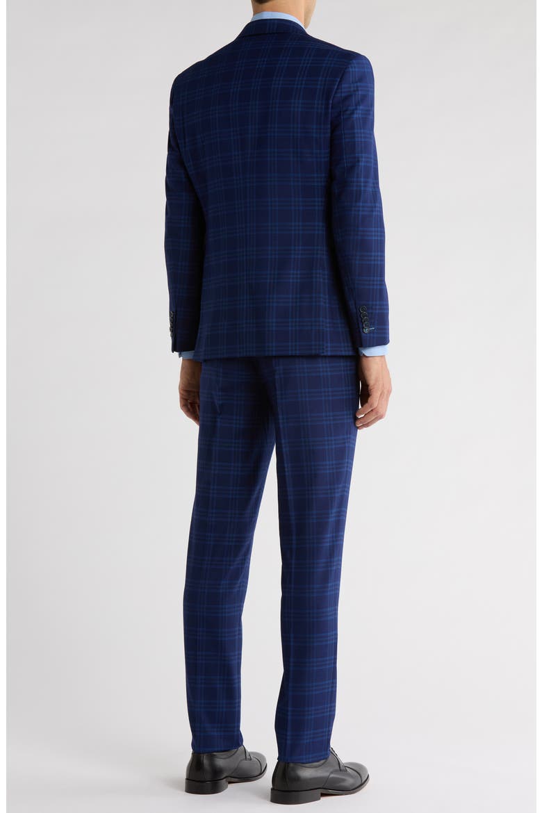 Trim Fit Plaid Two-Piece Suit, Alternate, color, BLUE