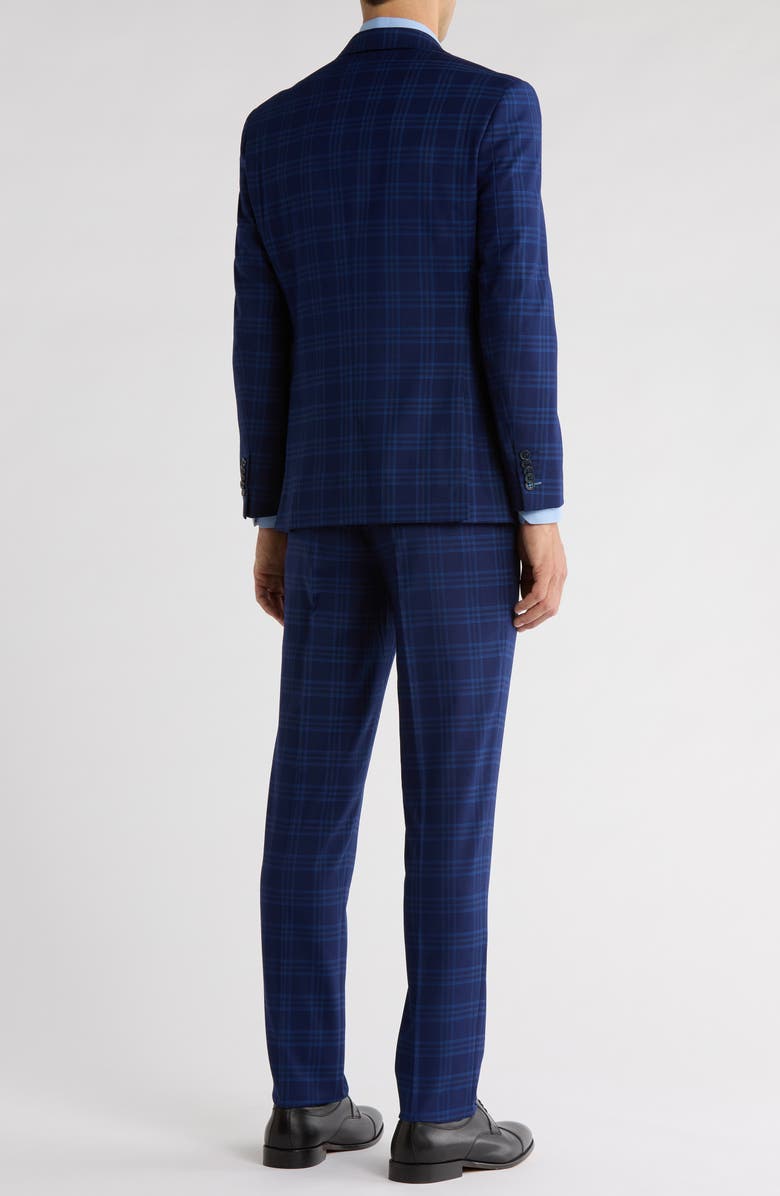 English Laundry Trim Fit Plaid Two-Piece Suit, Alternate, color, Blue