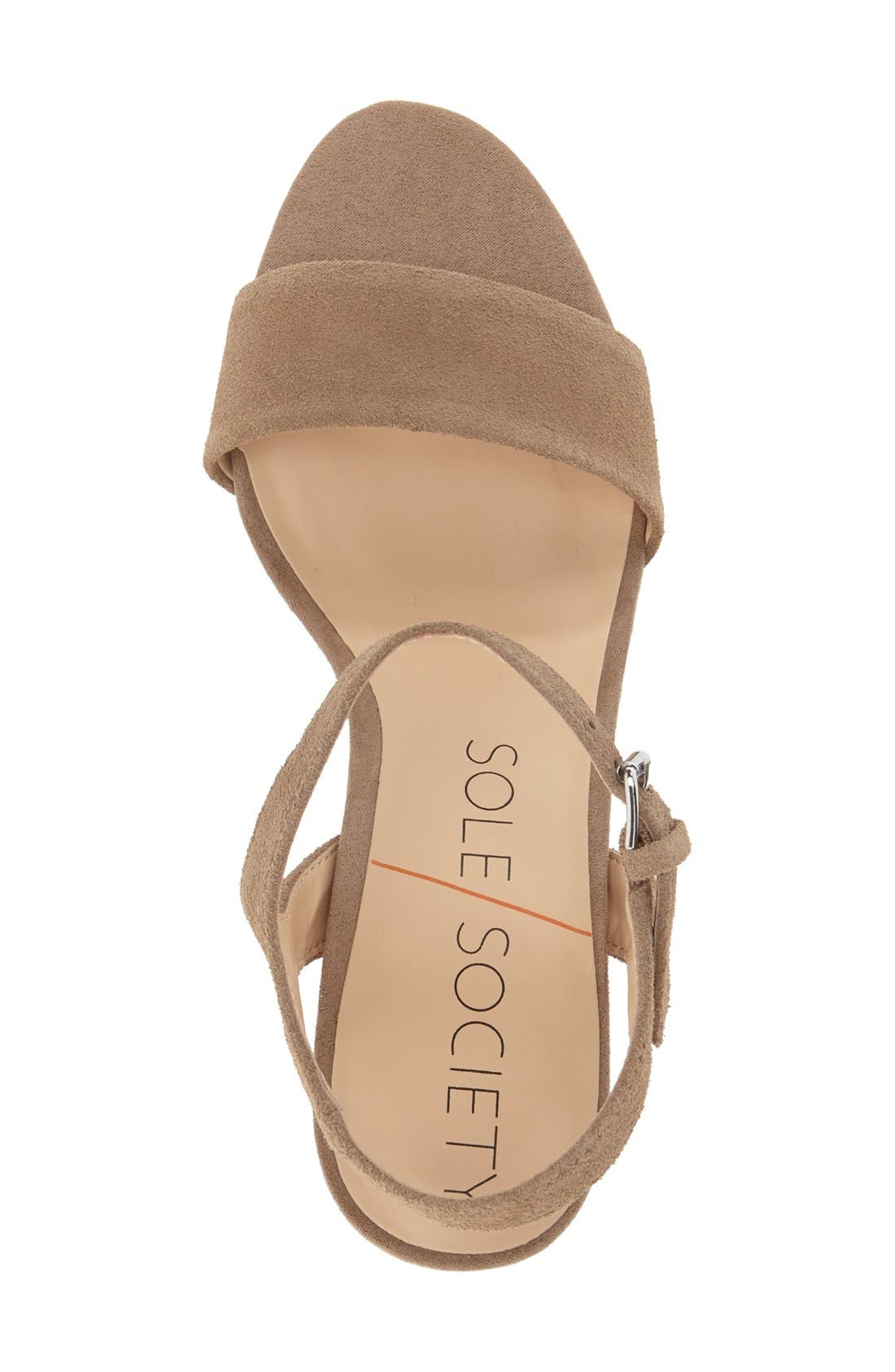 'Linny' Ankle Strap Sandal, Alternate, color, TAUPE