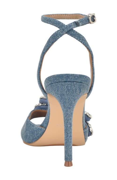 Guess Charm Ankle Strap Sandal In Blue
