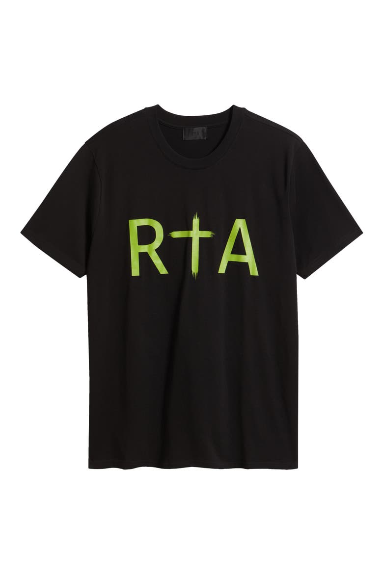 Liam Regular Fit Cotton Logo Graphic T-Shirt, Alternate, color, BLACK GREEN