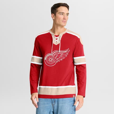 Men's Fanatics Red Detroit Red Wings Vintage Top Shelf Long Sleeve Shirt