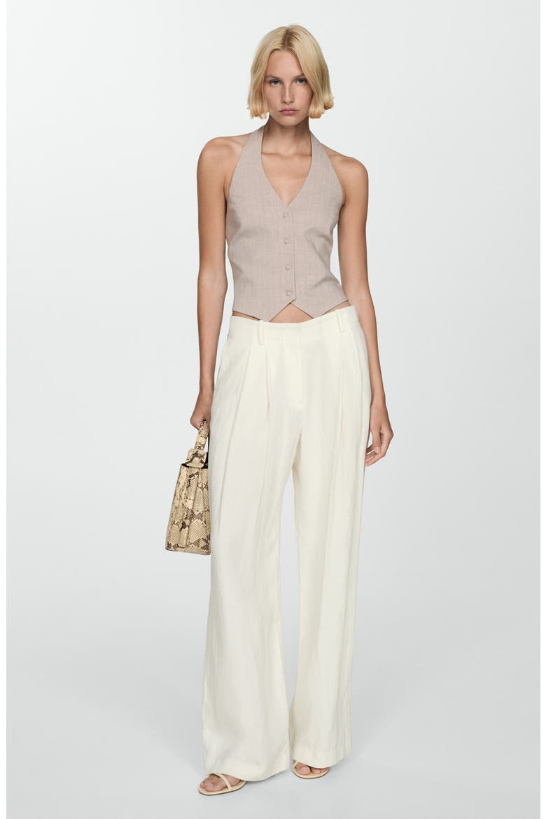 Pinstripe Halter Vest, Alternate, color, BEIGE