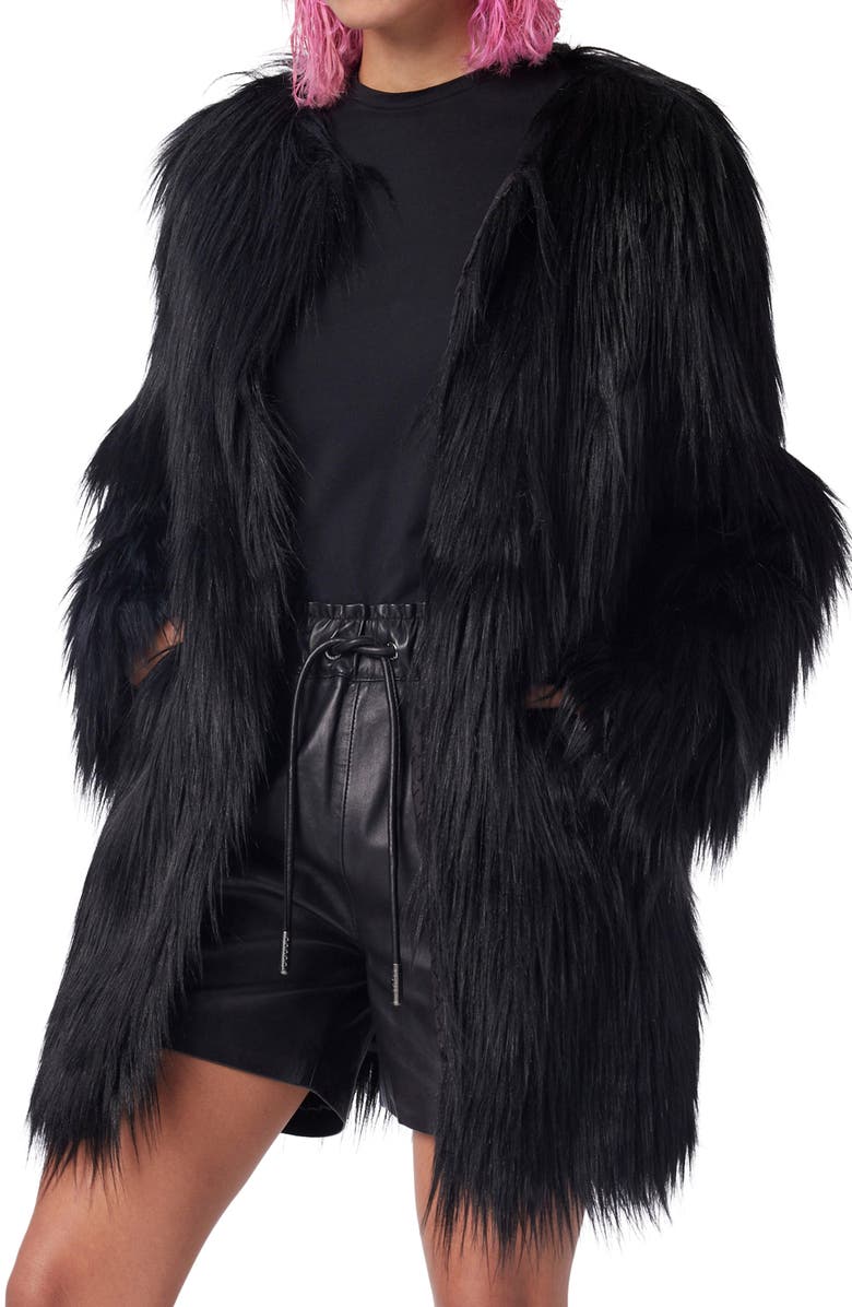 LITA by Ciara Faux Fur Coat, Alternate, color,