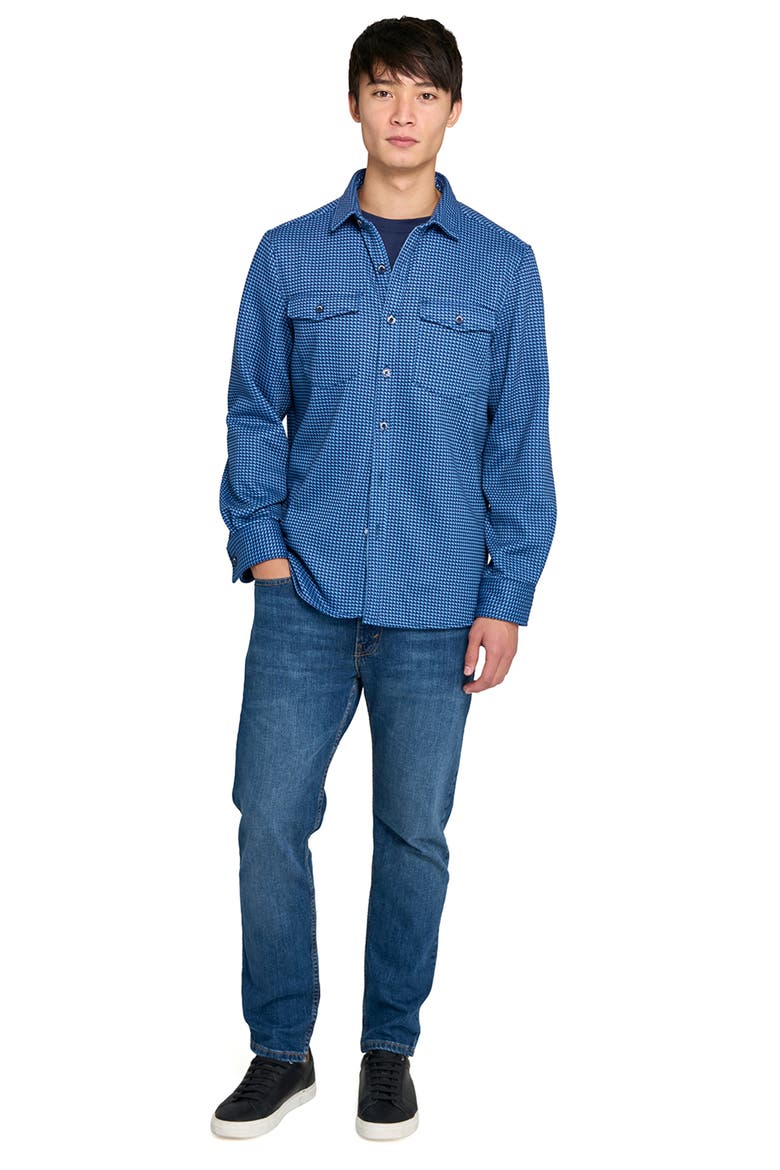 Houndstooth Shirt Jacket, Alternate, color, NAVY/BLUE