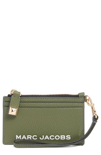 Marc Jacobs Zip Wristlet In Bronze Green