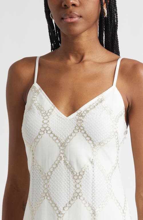 Ramy Brook Lynn Metallic Knit Dress In White