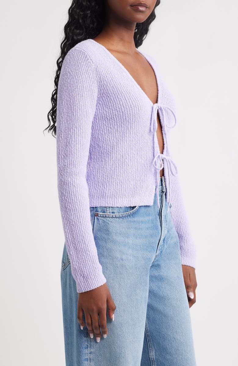 & Other Stories Tie Front Cotton Cardigan, Alternate, color, 