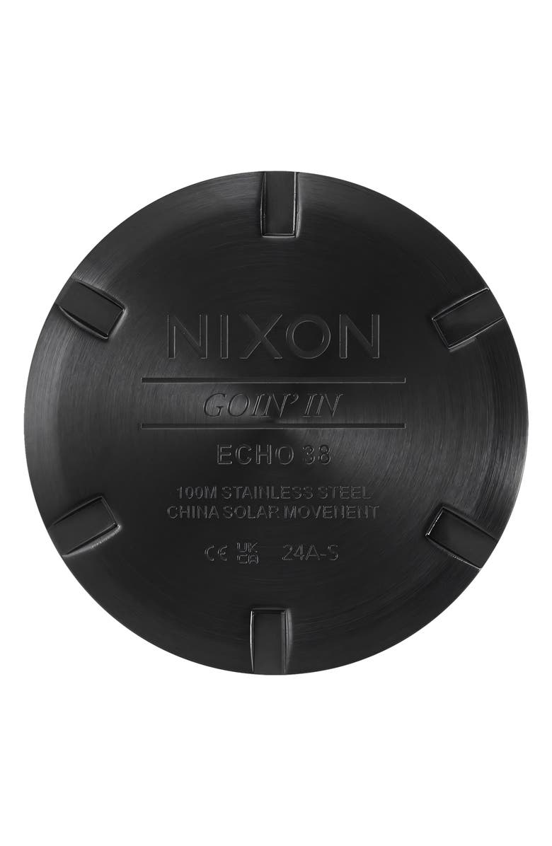 Nixon Echo Solar Automatic Bracelet Watch, 38mm, Alternate, color, Black / Black