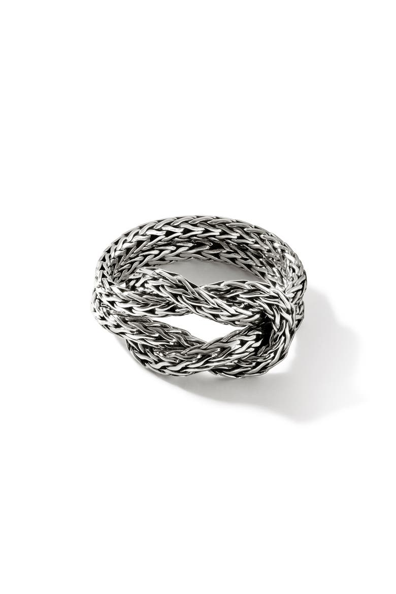Love Knot Chain Ring, Main, color, SILVER