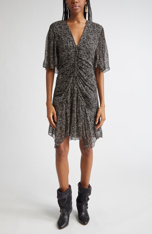 Isabel Marant Étoile Vivienne Ruched Chiffon Dress In Multi
