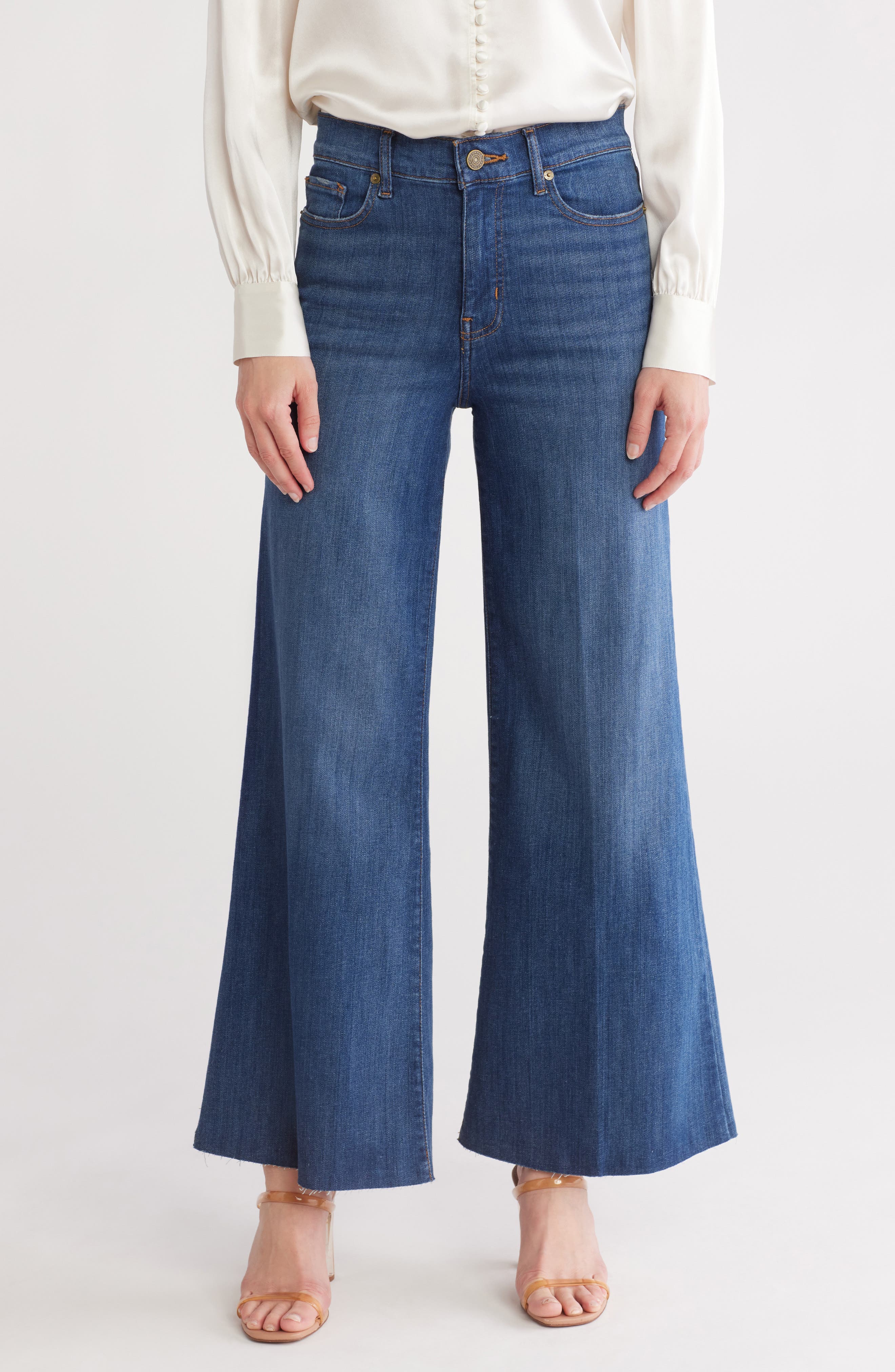 FRAME Palazzo Crop Cutoff Jeans