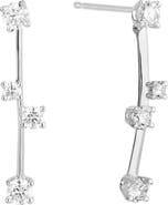LANA 14K Gold Solo Stacked Diamond Linear Drop Earrings
