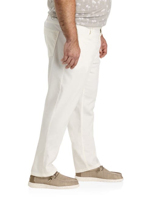 Oak Hill By Dxl Big & Tall Straight Fit 5-pocket Tech Pants In Coconut Milk
