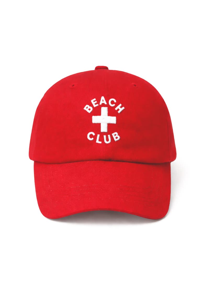 Beach Club Baseball Hat, Alternate, color, Red