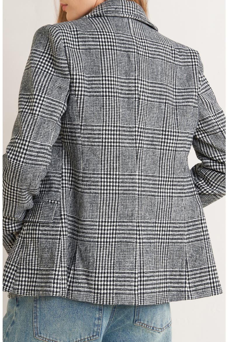 Houndstooth Plaid Blazer, Alternate, color, BLACK WHITE