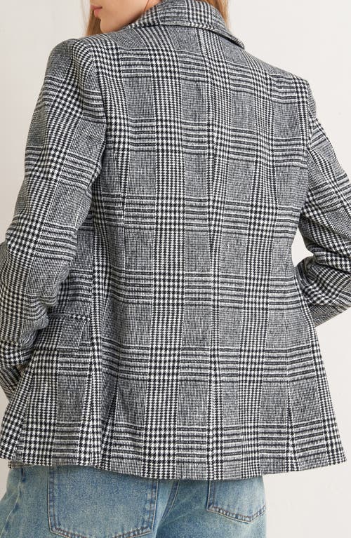Freemarket Houndstooth Plaid Blazer In Gray