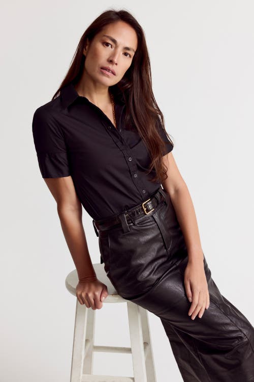 The Shirt By Rochelle Behrens The Short Sleeve Shirt In Black