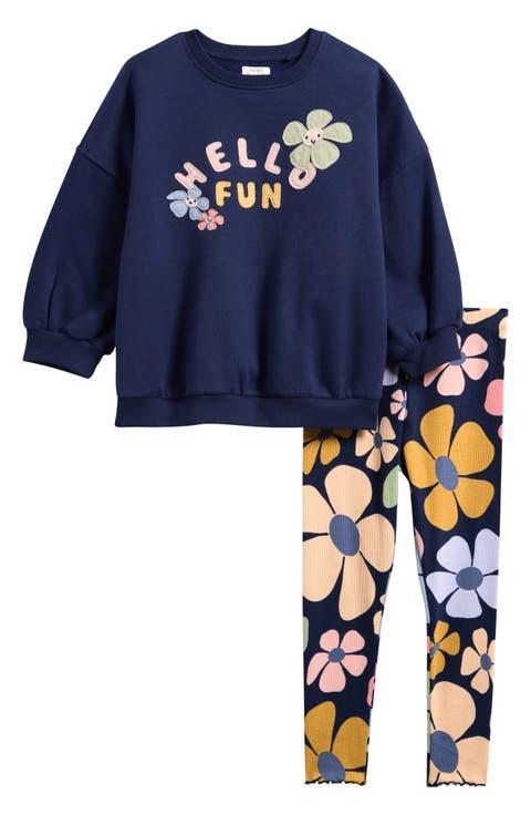 Kids' Floral Sweatshirt & Leggings Set (Toddler & Little Kid)
