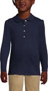 Lands' End Girls Long Sleeve Peter Pan Collar Polo Shirt