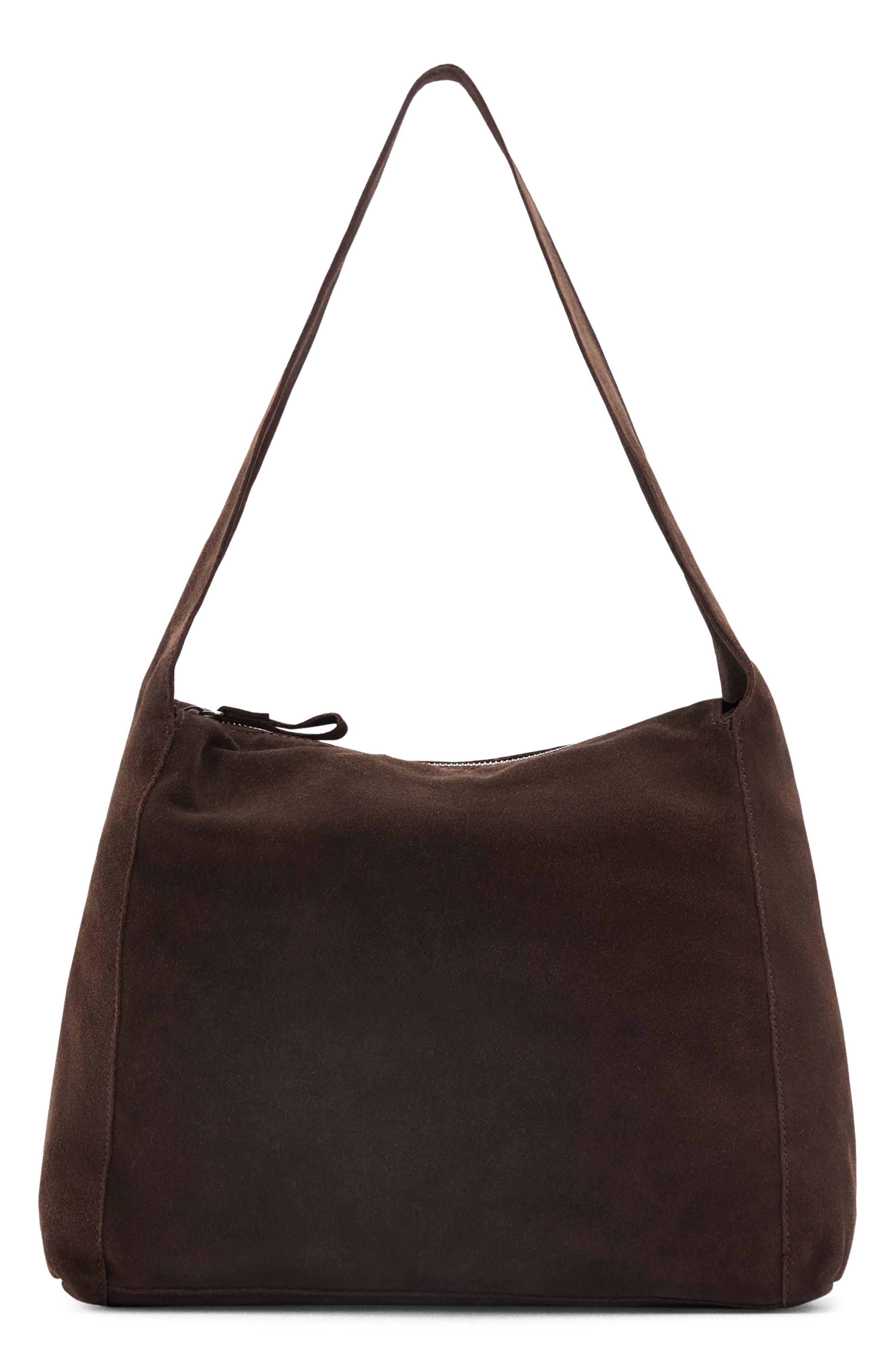 MANGO Suede Hobo Bag, Main, color, 