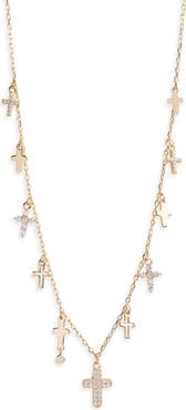Argento Vivo Sterling Silver Cross Charm Necklace