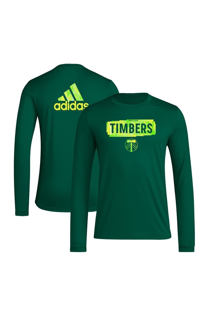 adidas Men's adidas Green Portland Timbers Local Pop AEROREADY Long Sleeve T-Shirt, Main, color, Green