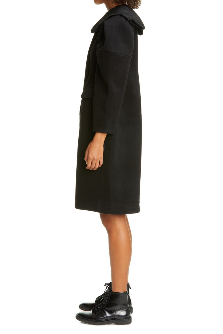 Fitted Waist Wool Coat, Alternate, color, BLACK