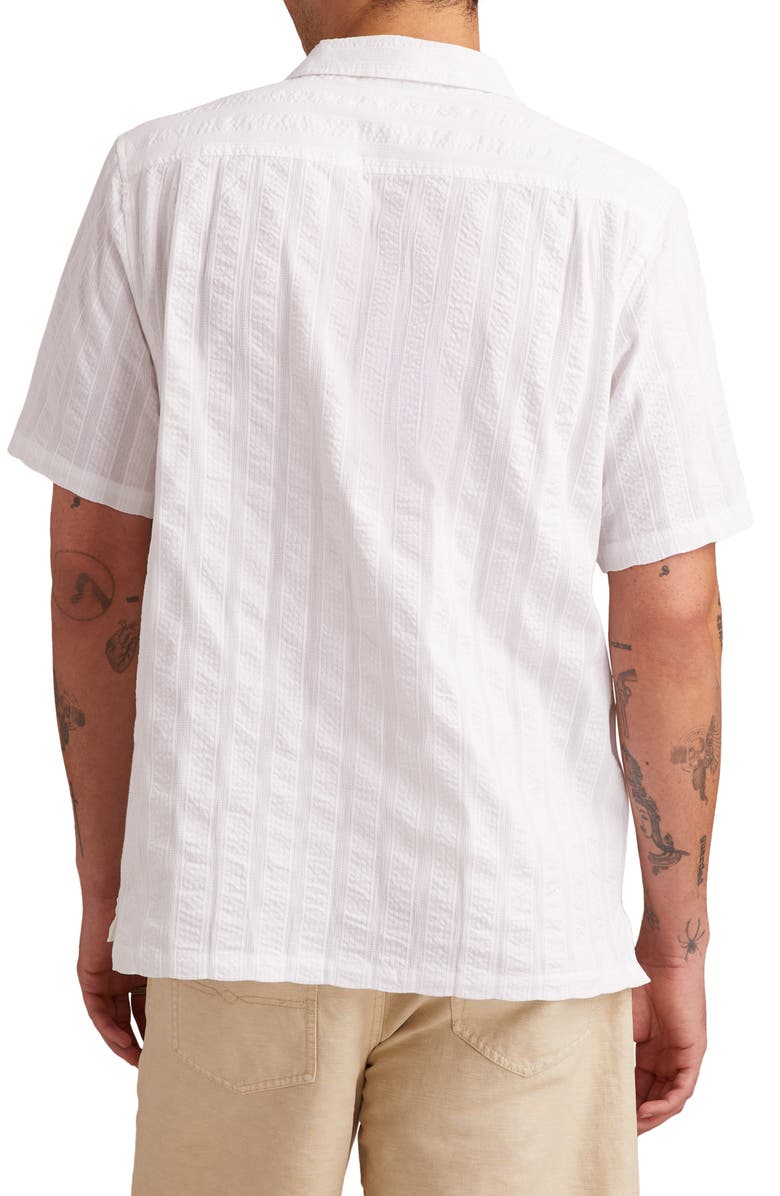 Lucky Brand Textured Stripe Cotton Seersucker Camp Shirt, Alternate, color,