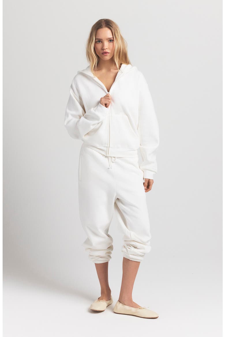 Cotton Fleece Blend Classic Zip-Up Hoodie, Alternate, color, MARBLE
