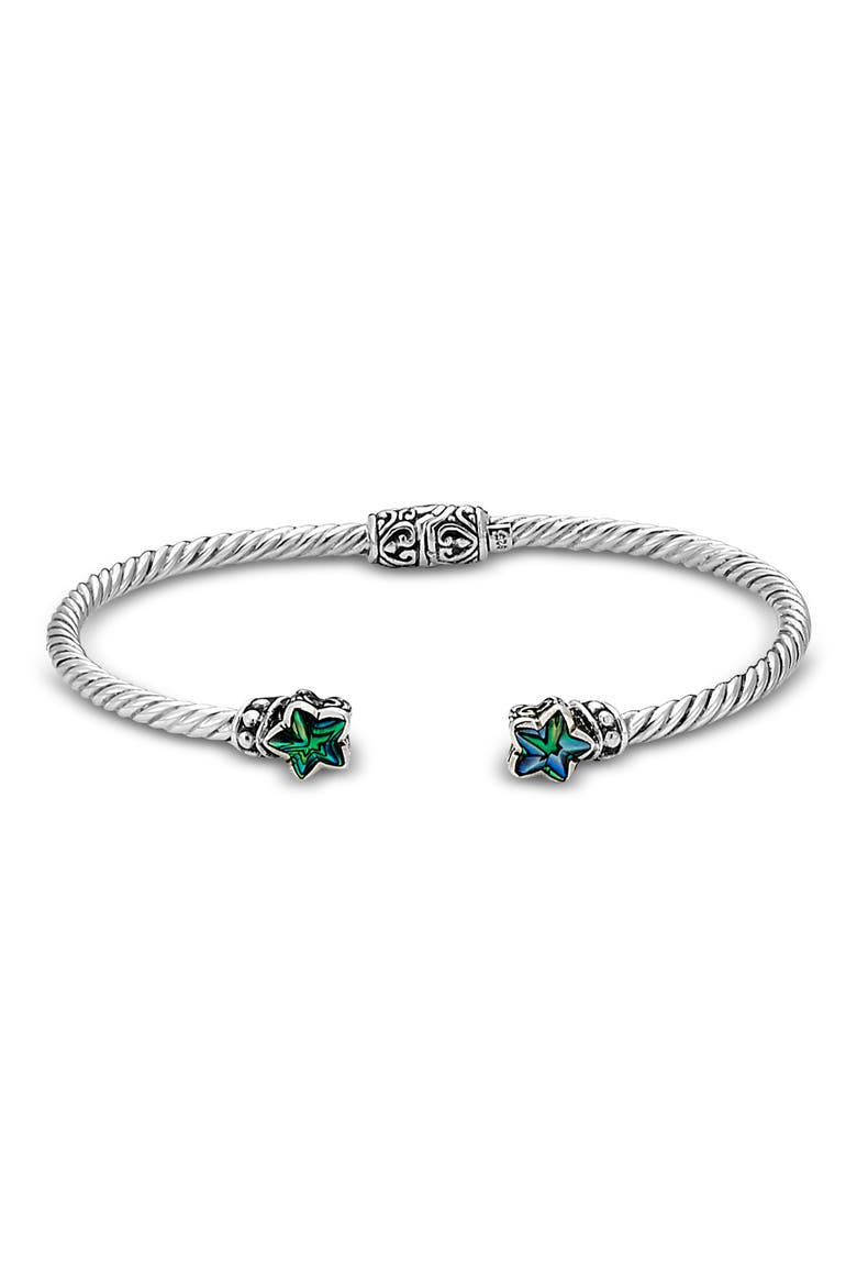 Abalone Star Bangle Bracelet, Main, color, BLUE/ GREEN