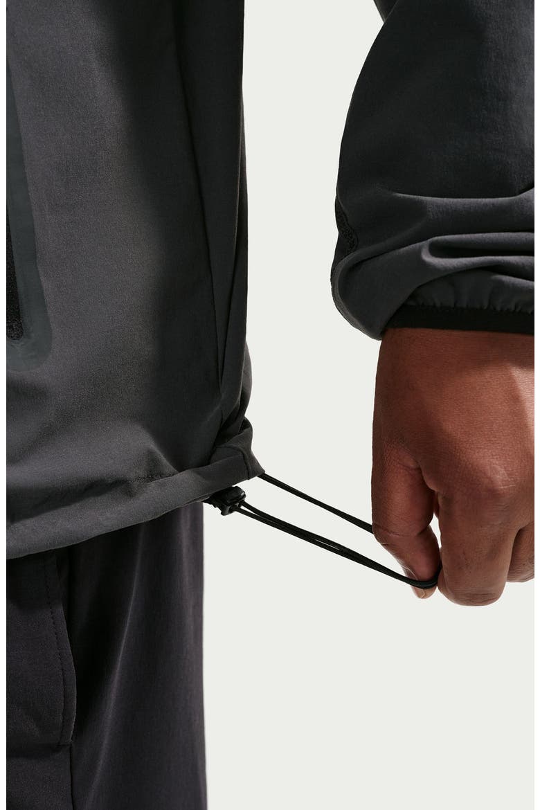 Dri-FIT Oversize Stretch Nylon Hooded Windrunner Jacket, Alternate, color, ANTHRACITE/ BLACK