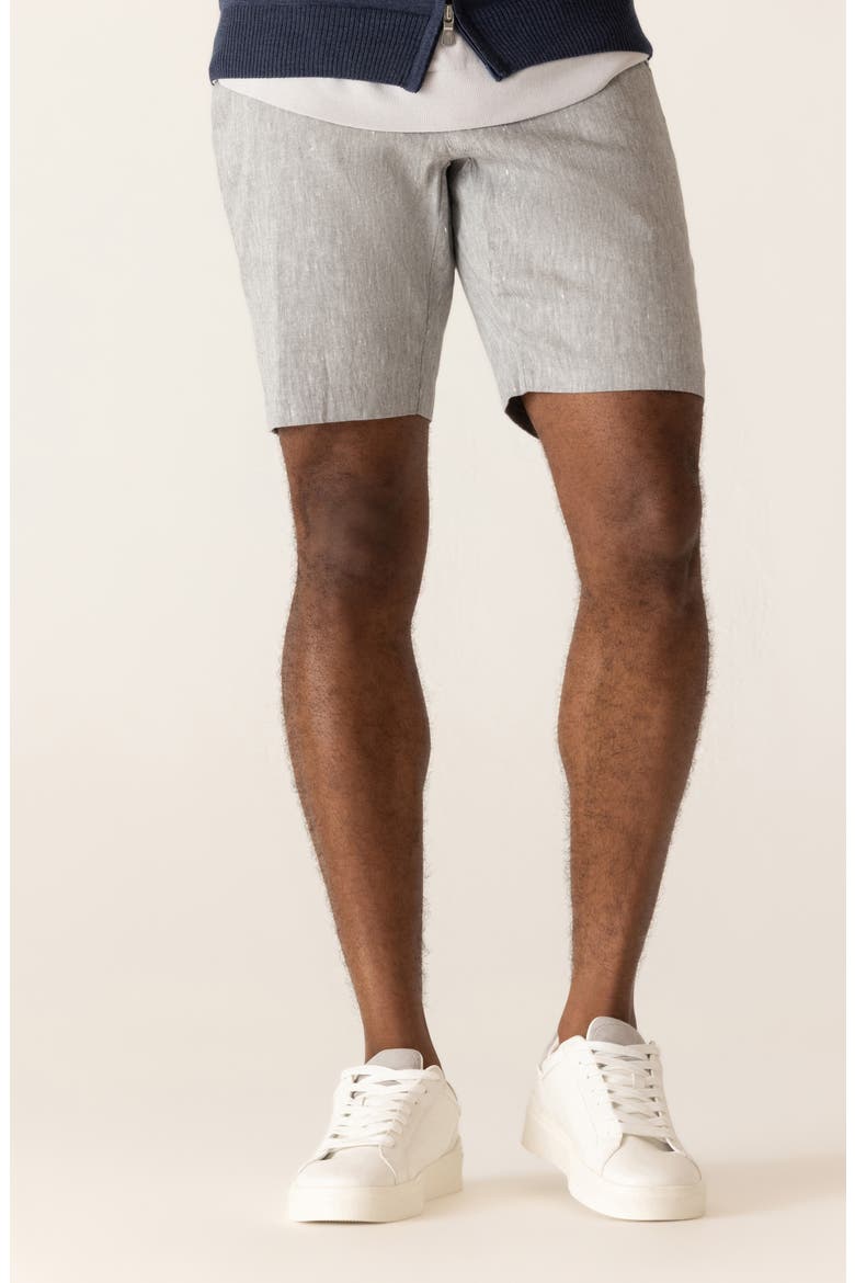 Oasis 8.5-Inch Linen Blend Bermuda Shorts, Main, color, BLACK