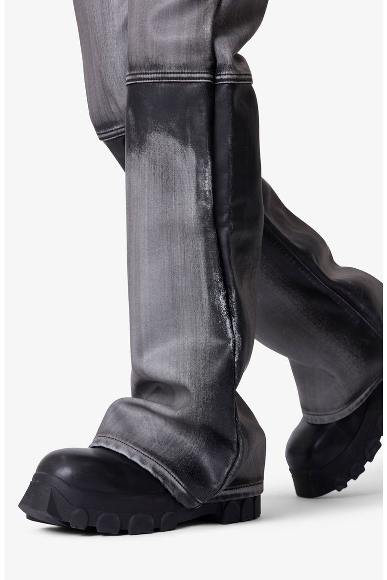 Baggy Washed Faux Leather Pants, Alternate, color, BLACK