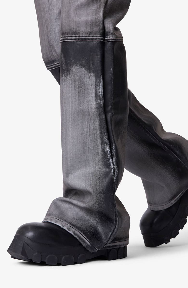 mnml Baggy Washed Faux Leather Pants, Alternate, color, Black