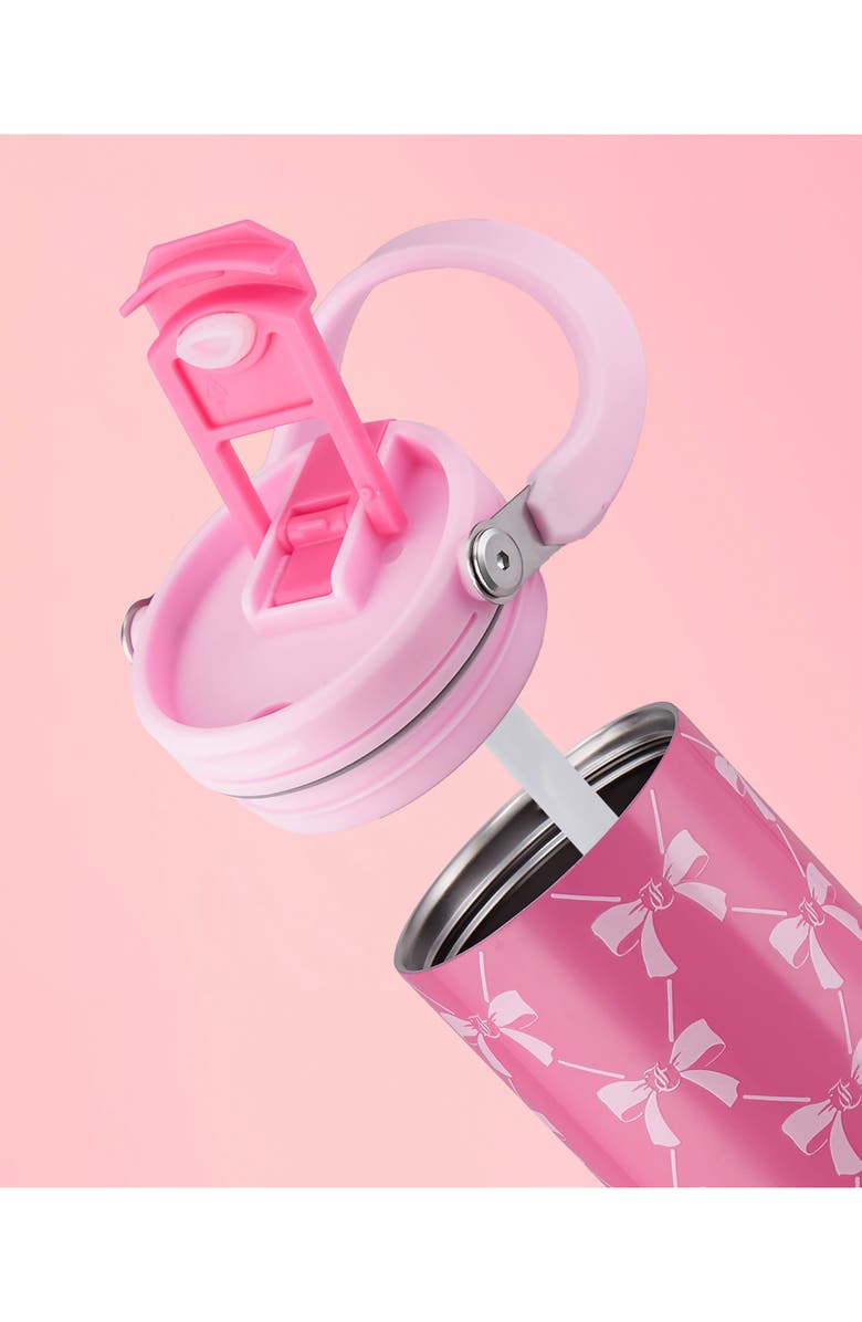 Juicy Couture 40-Ounce Stainless Steel Flip Fusion Water Tumbler, Alternate, color, Pink Bows