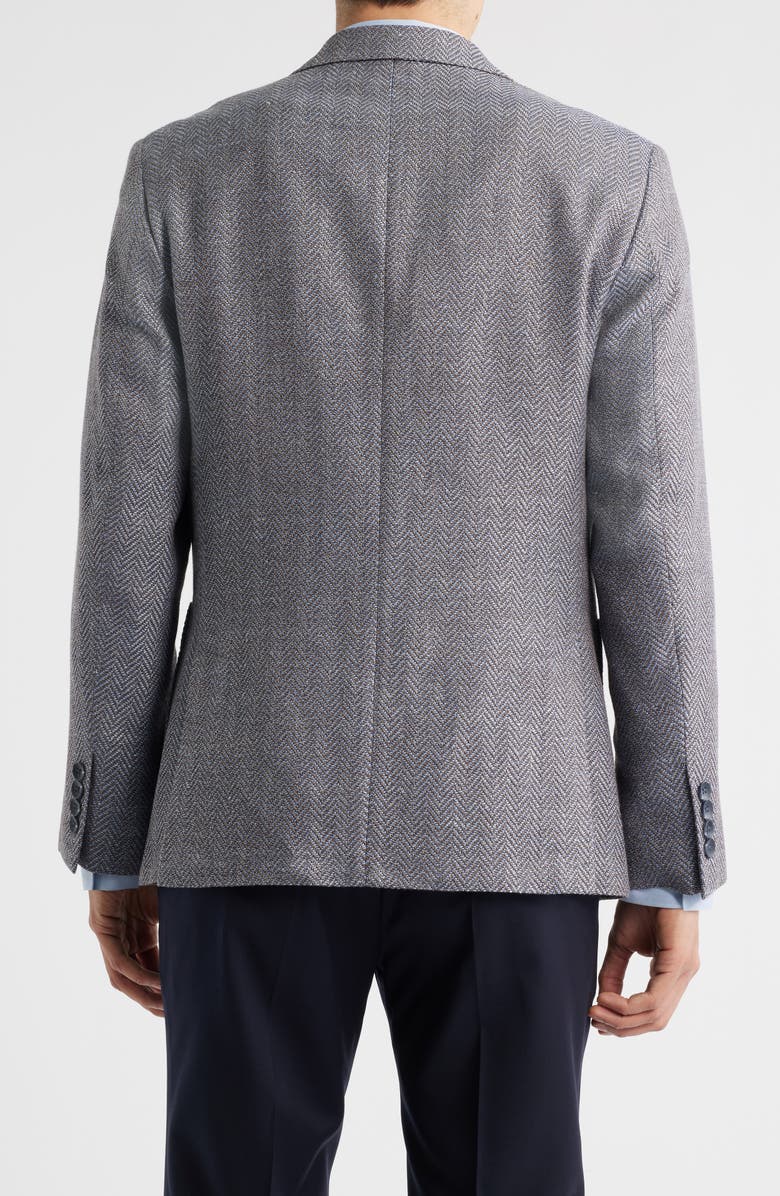 Nordstrom Henrik Trim Fit Italian Wool & Linen Blend Jacket, Alternate, color, Blue Satori Herring Textr