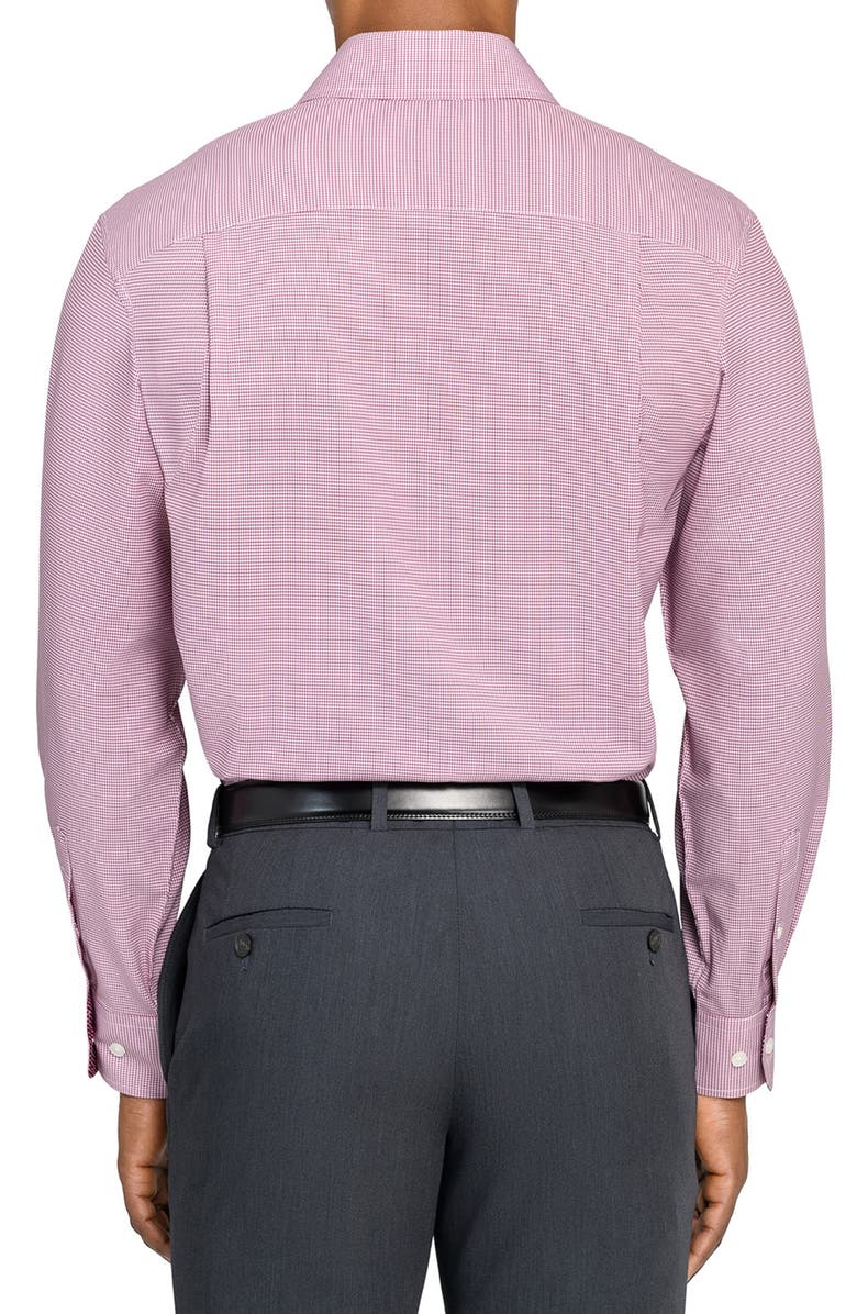 W.R.K Regular Fit Red Micro Houndstooth Performance Dress Shirt, Alternate, color, Maroon
